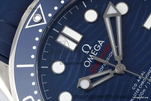 0328 Fashionable Seamaster Diver 300M ZF 1:1 Best Edition Blue Ceramic Blue Dial on Blue Rubber Strap A 7822